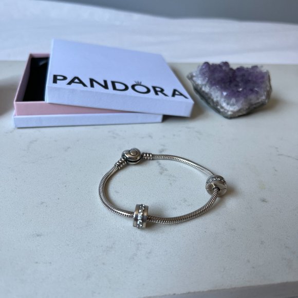 Pandora Clear Sparkling Clips x2 - Picture 2 of 11